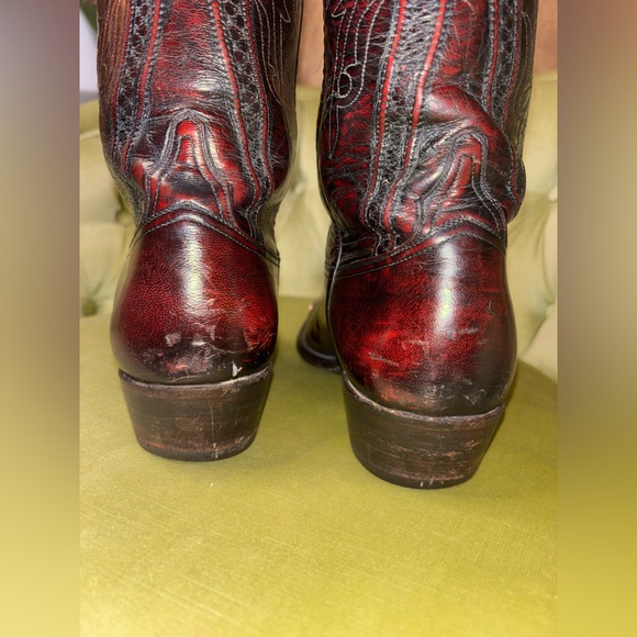 Mens Size 9.5 E  Lucchese Classics Black Cherry L6630 USA Cowboy Boots sold 3/13 - Picture 4 of 10